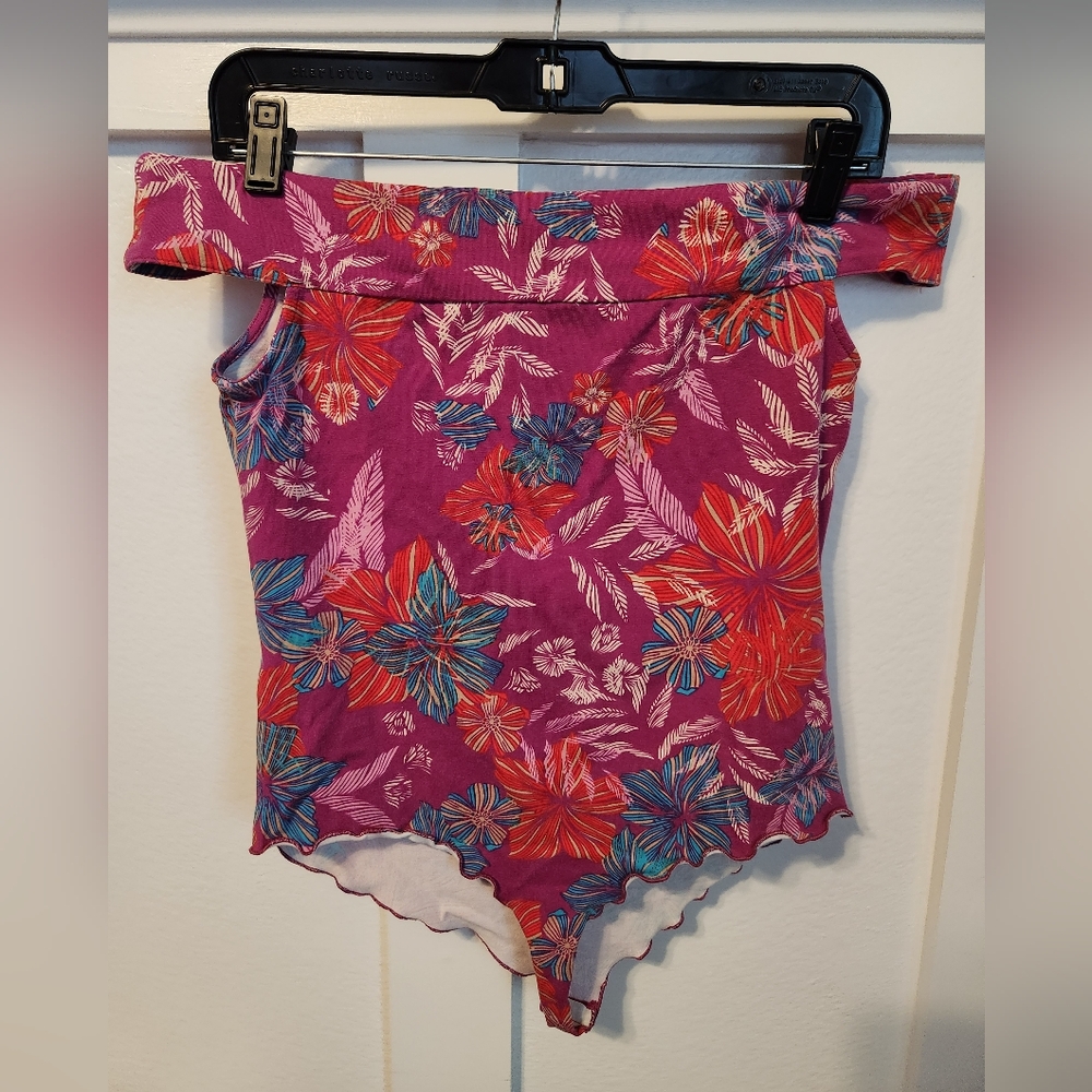 Intimately Free People‎ So Much Off the Shoulder Bodysuit Purple Floral Large